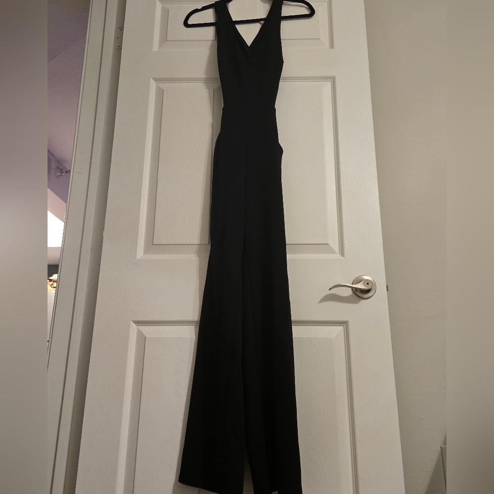 Elegant Criss Cross Cutout Black Jumpsuit
